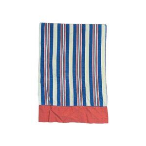 Vtg Pacific Pillowcase standard red blue stripes cotton blend 1970s